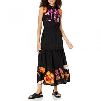 Vestido Largo Floral Desigual Suiza-Lacroix para Mujeres