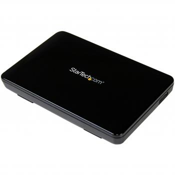 StarTech.com S2510BPU33 2.5in USB 3.0 External SATA III SSD Hard Drive Enclosure with UASP – Portable External HDD, Black