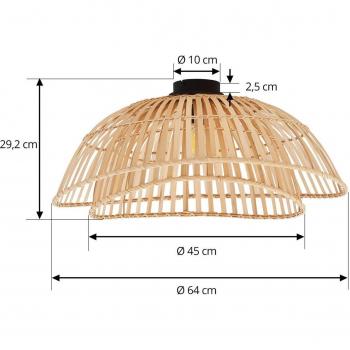 Lámpara de Techo Dimmable Ilajus Ø 62 cm en Bambú Natural para Sala y Comedor