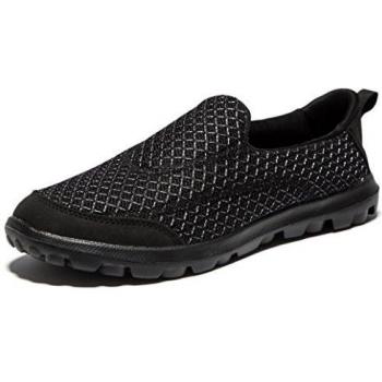 Viihahn Hombres Slip-On Rendimiento Superior De Malla Transpirable Para Caminar Zapatos 46 EU Negro