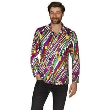 Andrea Moden 592 – 58/60 Adultos Disfraz Retro Camisa para hombre, multicolor, 58/60
