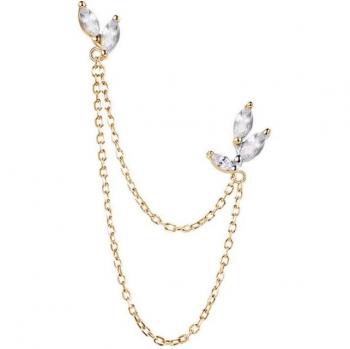 Ear Candy - Piercing múltiple Laroque de plata bañado en oro 18k