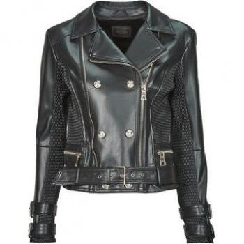 Chaqueta biker de polipiel Guess Myla negro para mujer, estilo biker, color negro