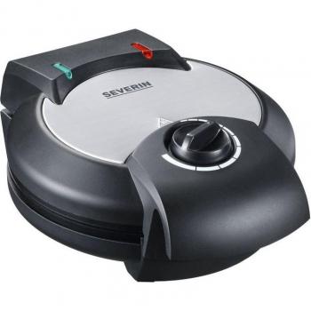SEVERIN WA 2103 Gofrera Eléctrica Forma de Corazón, Plancha Antiadherente, Hasta 10 Gofres, 1200W, Acero Inoxidable/Neg