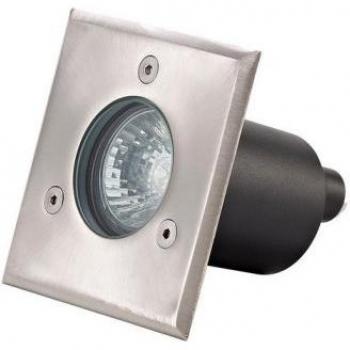 Foco empotrable para jardín Benecia, acero inoxidable 316L, 1 bombilla GU10, dimensiones de 9,1 cm, clasificación IP67