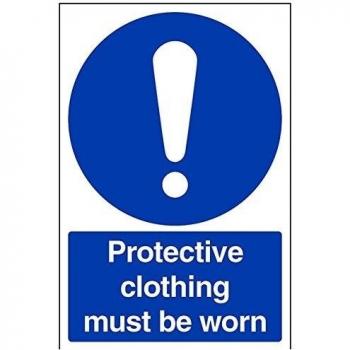 VSafety Protective Clothing Must Be Worn Sign - Señal