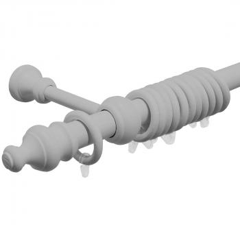 Kit Completo Barra De Cortina 160cm Gris Claro 28mm