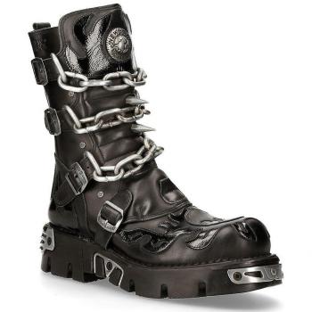 New Rock Black Spiked Mid-Calf Gothic Boots EU 37