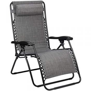 Abbey Camp XXL Grey/Dark Grey Sun Lounger with Padding