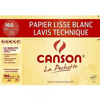 Papel de Dibujo Técnico CANSON, DIN A4, 160 g/m², Blanco