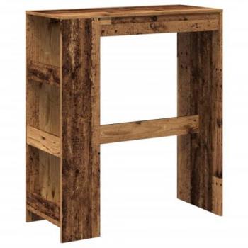 Mesa alta con estantes de madera envejecida 90x40x103,5 cm