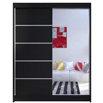 Armario deslizante con espejo Belgia III, 150x200x58cm, 5 estantes, estructura de aluminio