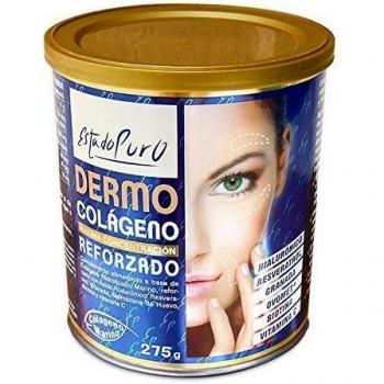 Dermo Colageno Reforzado Estado Puro - Colágeno Marino con Ácido Hialurónico, Resveratrol, Granada, Membrana de Huevo, Biotina y Vitamina C - Nutricosmética para Reafirmar la Piel - 275 Gr de Tongil