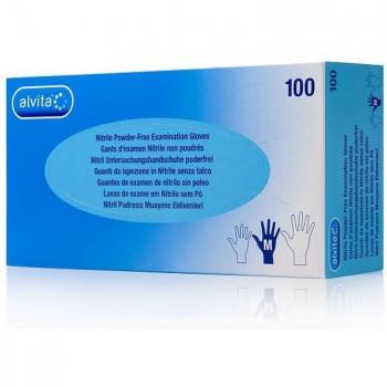 Alvita Guantes de Examen Nitrilo Sin Polvo Talla S 100uds
