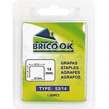 Brico Ok - Grapas Estándar Modelo 53 de 6mm, Paquete de 1000 Unidades
