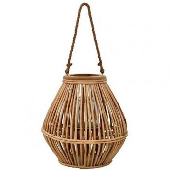 vidaXL Portavelas Colgante Mimbre Ratán Real Candelabro Decoración Salón Hogar