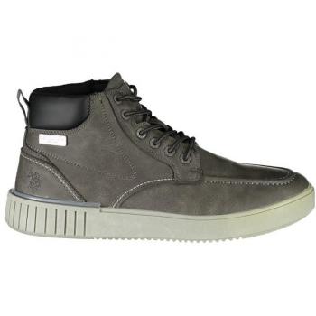 U.S. Polo Assn. Gray Polyester Laced Boot for Men - Size 12 US with Contrast Details and Logo Print