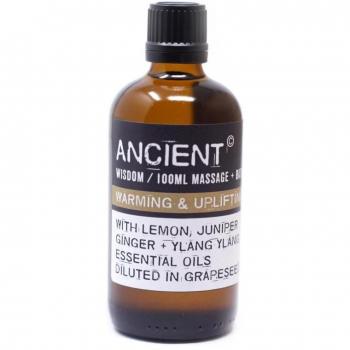 Aceite de Masaje Cálido y Edificante con Limón, Enebro, Jengibre y Ylang Ylang - 100ml