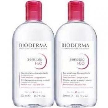 Bioderma Sensibio H2O Solución Micelar 2x500ml - Detergente Delicado para Piel Sensible y Desmaquillante Eficaz Sin Aclarado