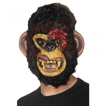 Smiffys Máscara de chimpancé zombi, Negro, EVA con piel , color/modelo surtido