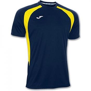Joma 100014.309 - Camiseta de equipación de Manga Corta para Hombre, Color Azul Marino/Amarillo, Talla 2XS