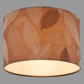 Plafón Mata, marrón, Ø 35 cm, tela, E27