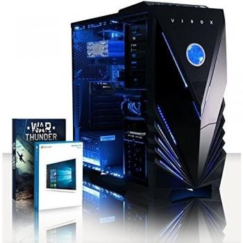 VIBOX Trion 35 - 4,0GHz Intel i7 Quad Core CPU, RX 460 GPU, Extremo, Ordenador de sobremesa para oficina Gaming con unidad central, Windows 10, Iluminaciàn interna azul