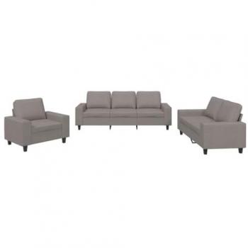 Juego de sofás 3 piezas tela gris taupe vidaXL 461654