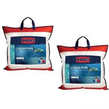 Juego de 2 Almohadas Aqua-Pure - 60 x 60 cm - Funda 100% Algodón Orgánico