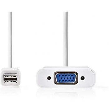 Adaptador Nedis Mini DisplayPort a VGA con Conector Blanco de Alta Calidad