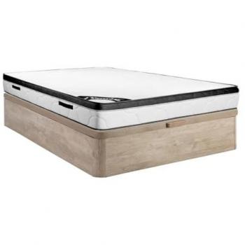 Conjunto Somier Canapé Natural Claro + Colchón de Espuma 30 cm - SOLAK de YSMÉE 140 x 190 cm