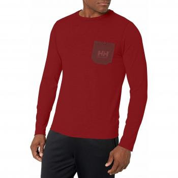 Helly Hansen Fjord Long Sleeve Camiseta De Manga Larga, Hombre, 215 Oxblood, L