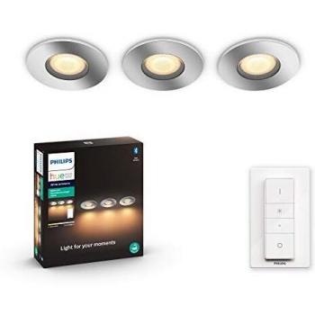 Foco Empotrable Philips Hue Adore White Ambiance 3L con Dimmer Wifi y Bluetooth, IP44, Acabado en Cromo