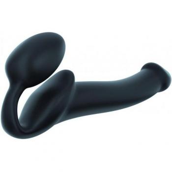 Strapless Black Dildo - Medium Size - Bendable Design