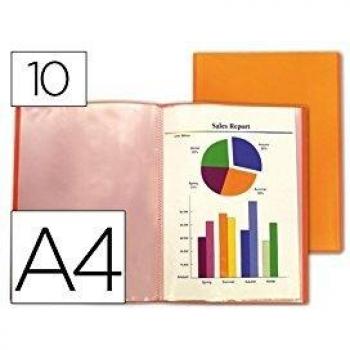 Liderpapel CJ15 - Carpeta con 10 fundas, A4, color naranja