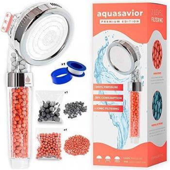 Aquasavior Alcachofa ducha alta presión 200%, teléfono ducha con filtro iónico antical, cabezal ducha baño 35% ahorro agua, mango ducha baño 3 modos