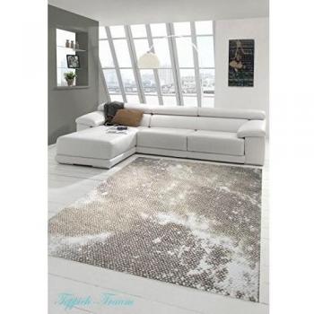 Alfombra diseñador Alfombra moderna de lana Alfombra Heather salón alfombra alfombra ornamento Marrón Beige Crema Größe 80 x 300 cm
