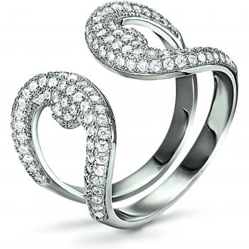 Anillo Folli Follie Mujer 3R15S059C, talla 54, diseño elegante y moderno, fabricado en acero inoxidable con acabado dorado, decorado con cristales brillantes
