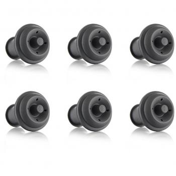 Vacu Vin 0886360 Set de 6 Tapones para vacío, Color Gris, plástico, Plateado