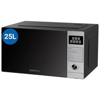 Microondas con Grill Daewoo MD-FP251GS, 25L, Inox, 850W, Control Electrónico, Interior Cerámico
