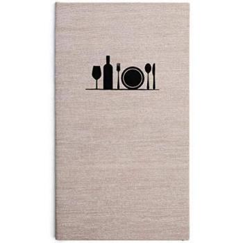 Lacor Sophie collection 28082- Porta menú fabricado en Telflex con fundas fijas de PVC en piel de naranja, Termosellado en color negro, 16x28,5 cm