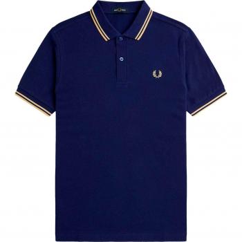Fred Perry M3600 Twin Tipped Polo Shirt - French Navy with Ice Cream Stripes - Men's Short Sleeve - Size XXL
