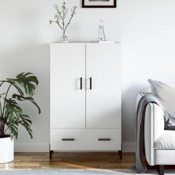 Aparador alto de madera de ingeniería blanco 69,5x31x115 cm - Mueble de Almacenaje para Salón, Buffet, Armario Auxiliar, Armario de Almacenamiento