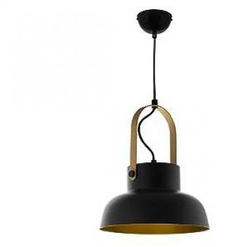 Lámpara Colgante Guimar 1xE27 Altura Regulable Negro/Oro Ø23 cm