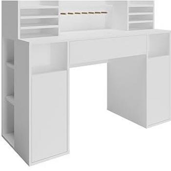 Escritorio Vicco XL Blanco 126.8 x 50 cm con estantes y cajón