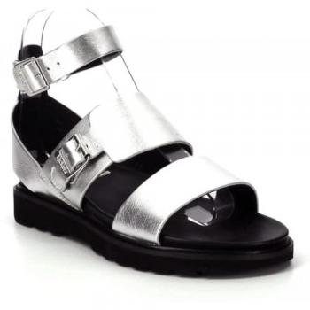 Kickers Neostrap Women's Silver Wedge Sandals