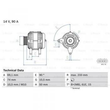 Bosch 986040390 Alternador