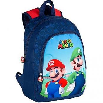 Toy Bags- Super Mario y Luichi Juguetes, Color Azul y Rojo, Grande