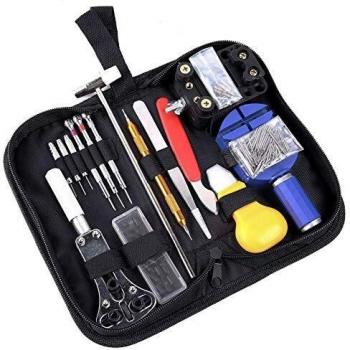 Kit de Reparación de Relojes, Cadrim 147 pcs Herramientas de Reparación Profesional para Barra de Resorte, kit de Herramientas de Reemplazo de la Batería del Relojo, Varios Accesorios,etc.