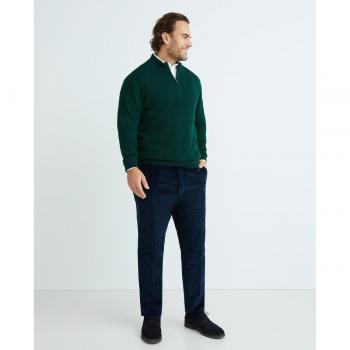 Mirto - Jersey de hombre de punto cuello perkins con cremallera en tallas grandes